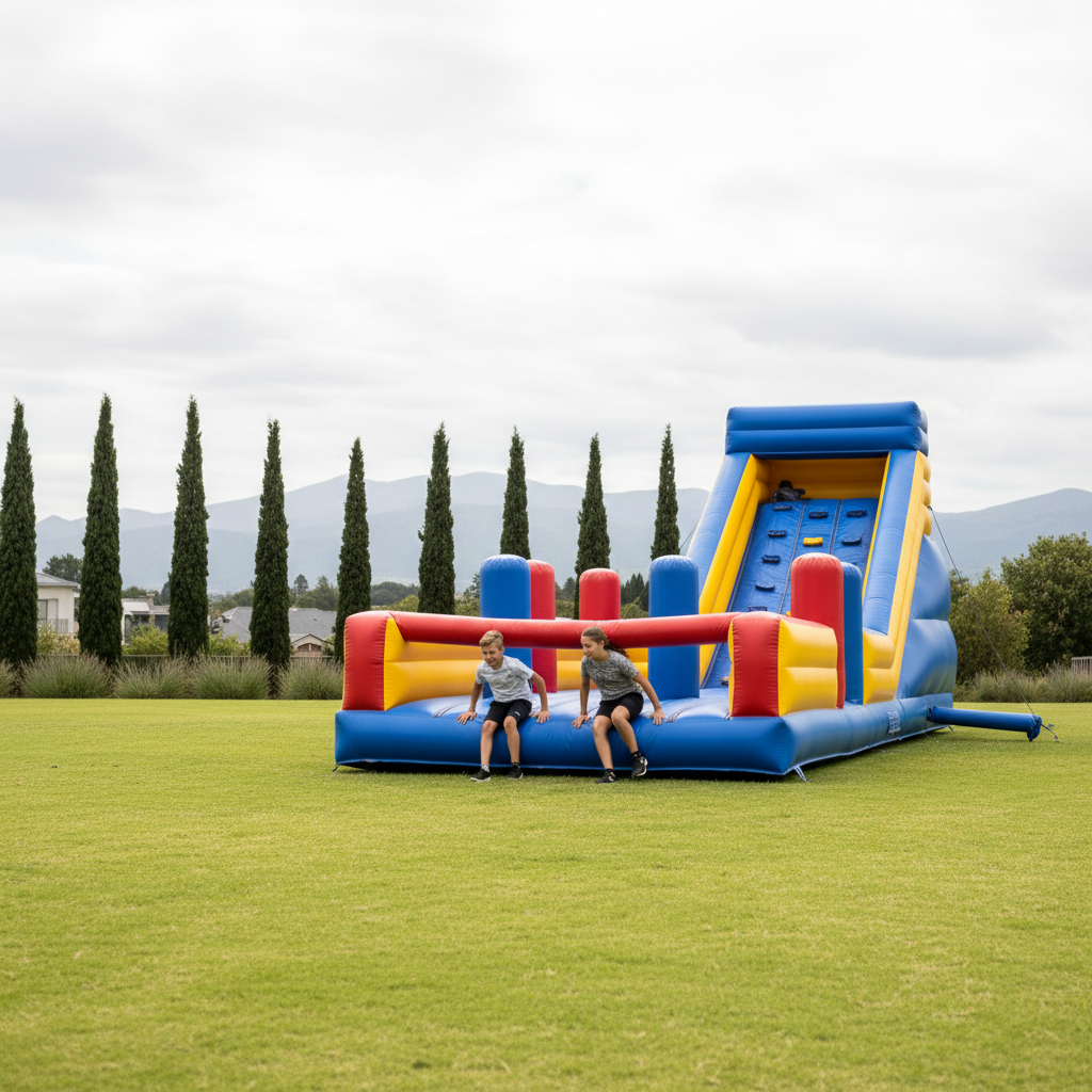 Gladiator obstacle course inflatable jumping castle for older kids hire in Cape Town Stellenbosch